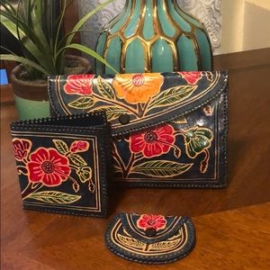 Hand painted leather bag